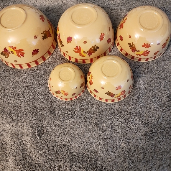 Wonderful Set of Five Melamine Nesting Measuring Cups Autumn leaves Motif - Picture 2 of 7